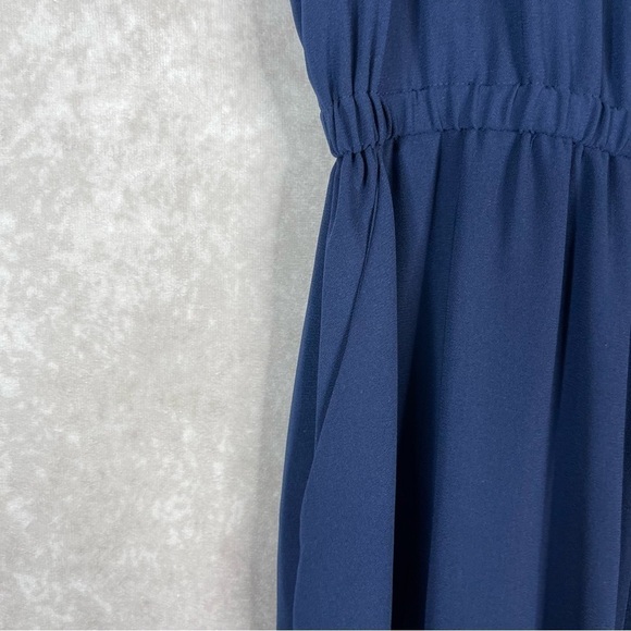 Wilfred Aritzia Fleurette Ruffled Wide-Leg Jumpsuit Navy Blue Women's Size S - Picture 5 of 10